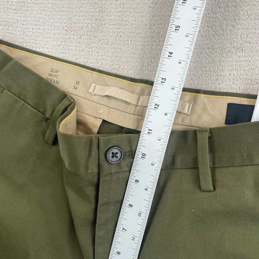 BANANA‎ REPUBLIC Slim Rapid Movement Chino Pants Men 35x28 Waimea Olive Preppy